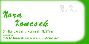 nora koncsek business card